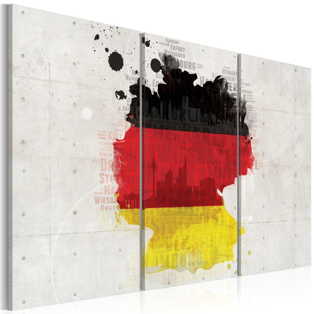 Bimago - Tableau | Carte de l'Allemagne | 120x80 | Cartes du monde | triptyque | | - Tableaux, peintures