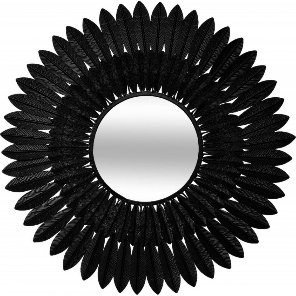 Atmosphera, Createur D'Interieur - Miroir "Mely" noir métal Diamètre 63 cm Atmosphera - Miroirs