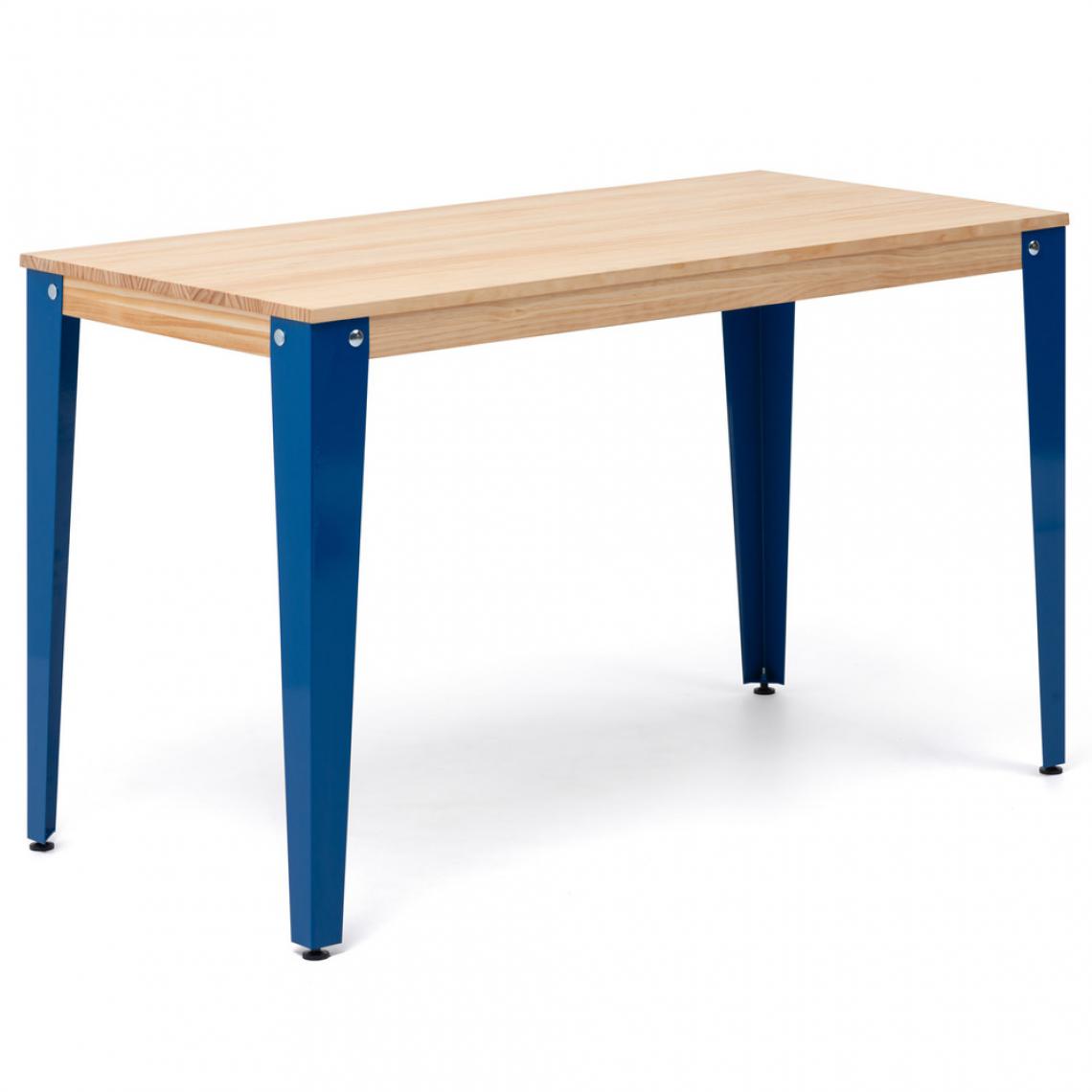 Ds Meubles - Table bureau Lunds 120x80x75cm Bleu-Naturel. Box Furniture - Tables à manger