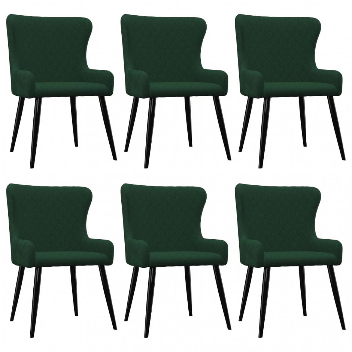 Vidaxl - vidaXL Chaises de salle à manger 6 pcs Vert Velours - Chaises