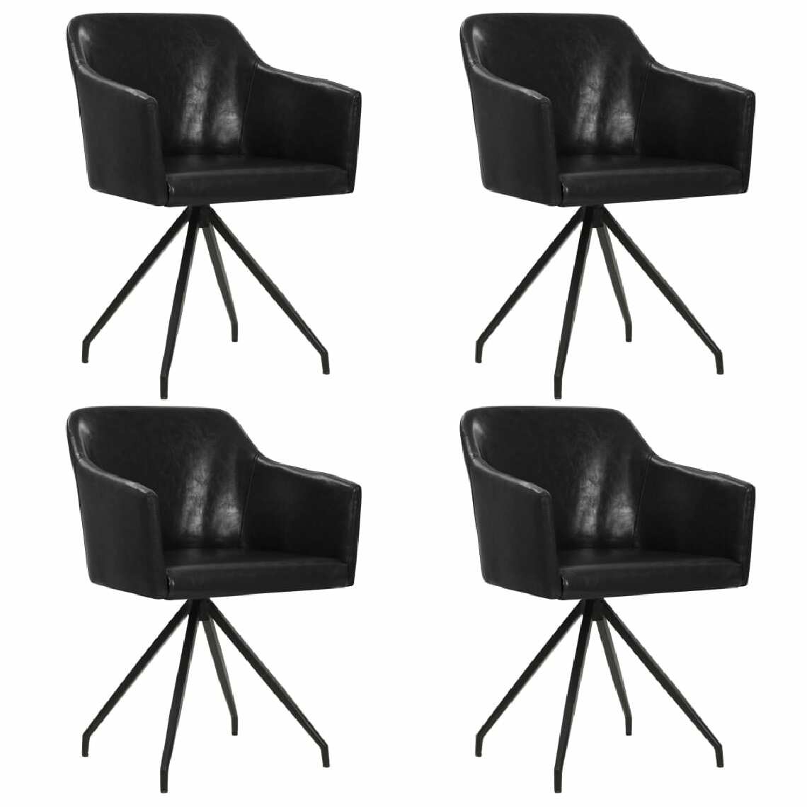 Chunhelife - Chunhelife Chaises pivotantes de salle à manger 4 pcs Noir Similicuir - Chaises