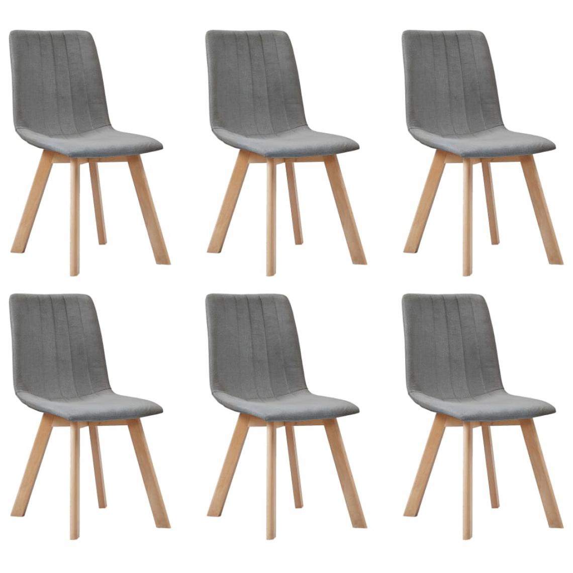 Decoshop26 - Lot de 6 chaises de salle à manger cuisine design moderne tissu gris clair CDS022409 - Chaises