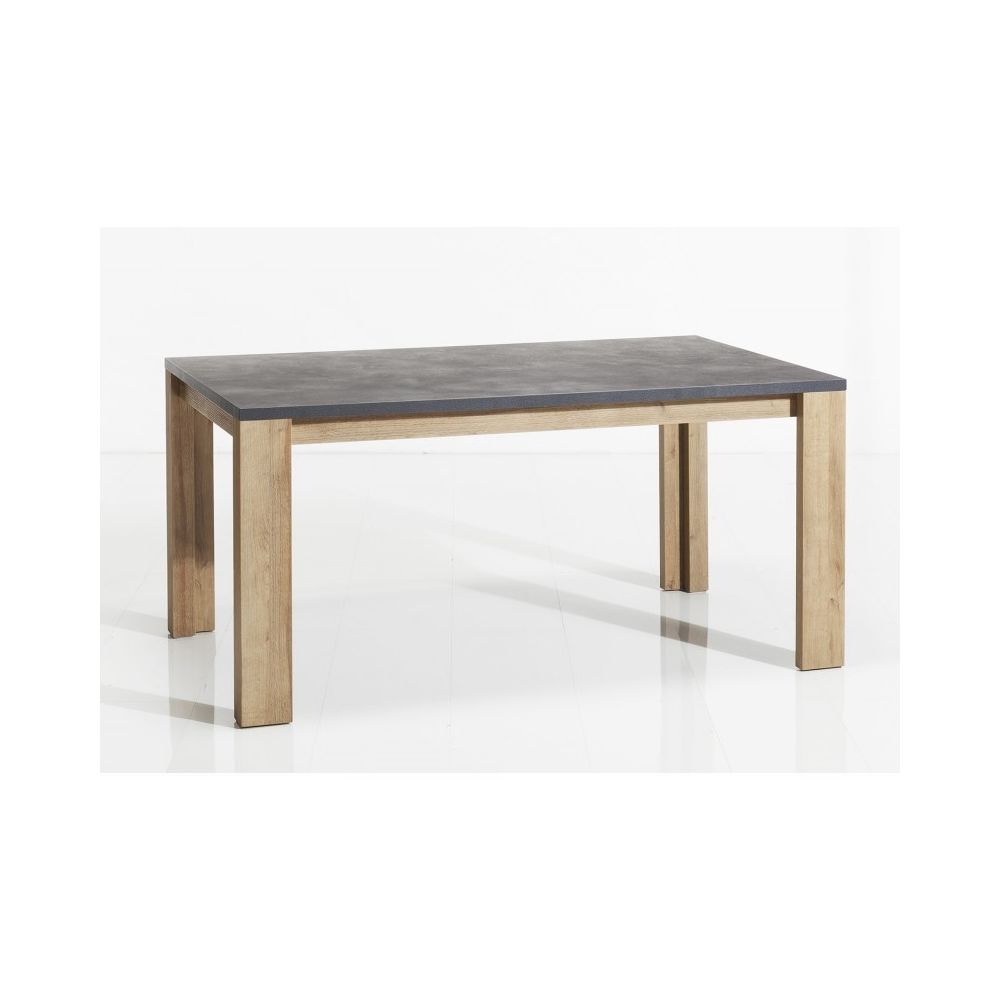 Meubletmoi - Table de repas 160x90 plateau en bois effet béton gris - VALENTINA - Tables à manger
