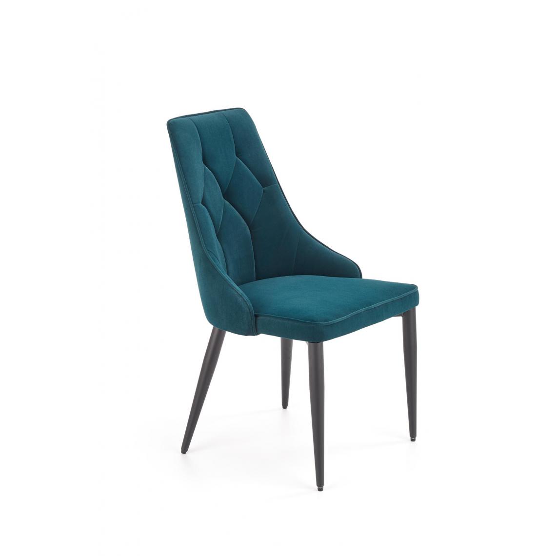 Hucoco - GULIO - Chaise rembourrée style moderne salon/chambre - 90x57x52 - Pieds en acier - Meuble de salle à manger - Vert - Chaises