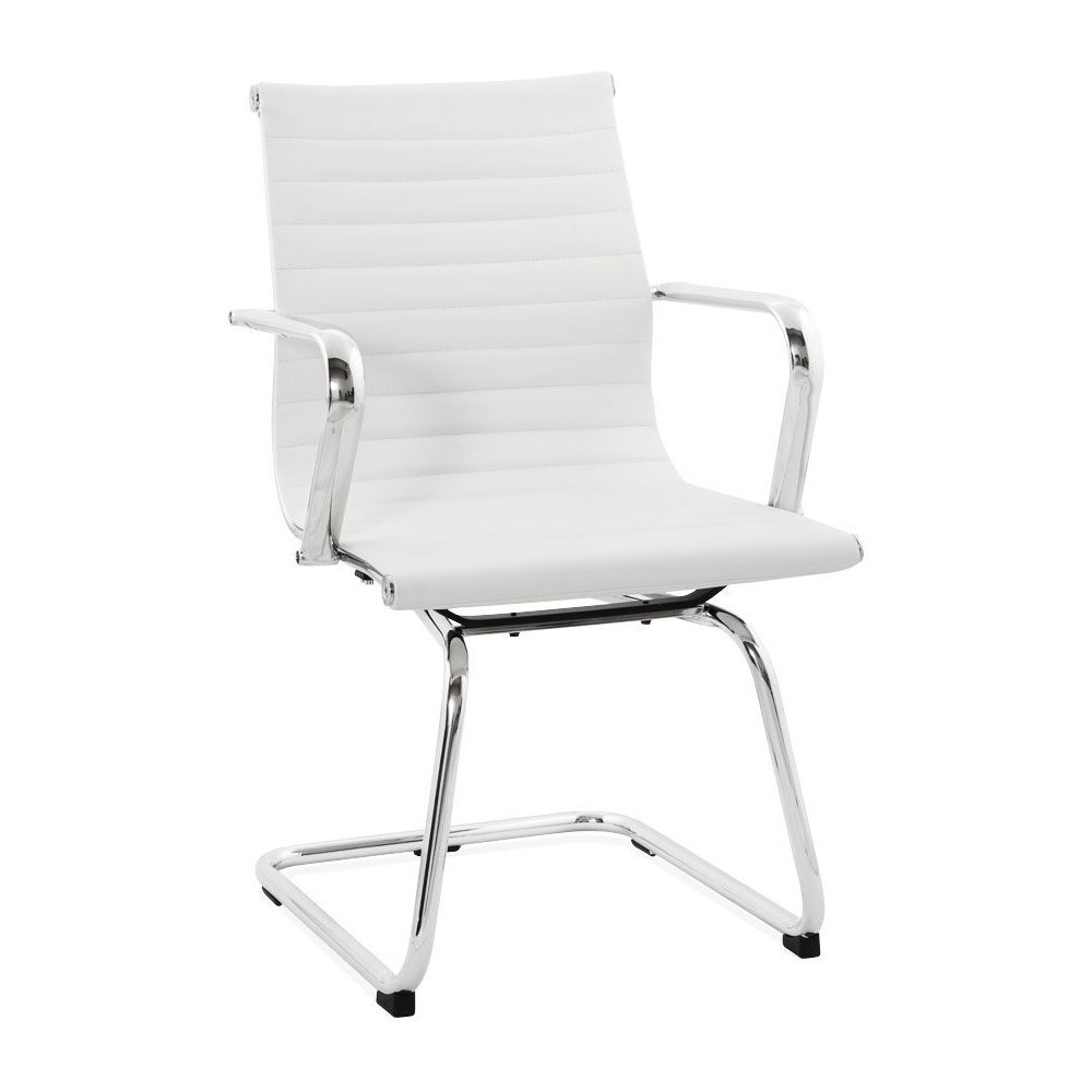Alterego - Chaise de bureau design 'GIGA' en matière synthétique blanche - Chaises
