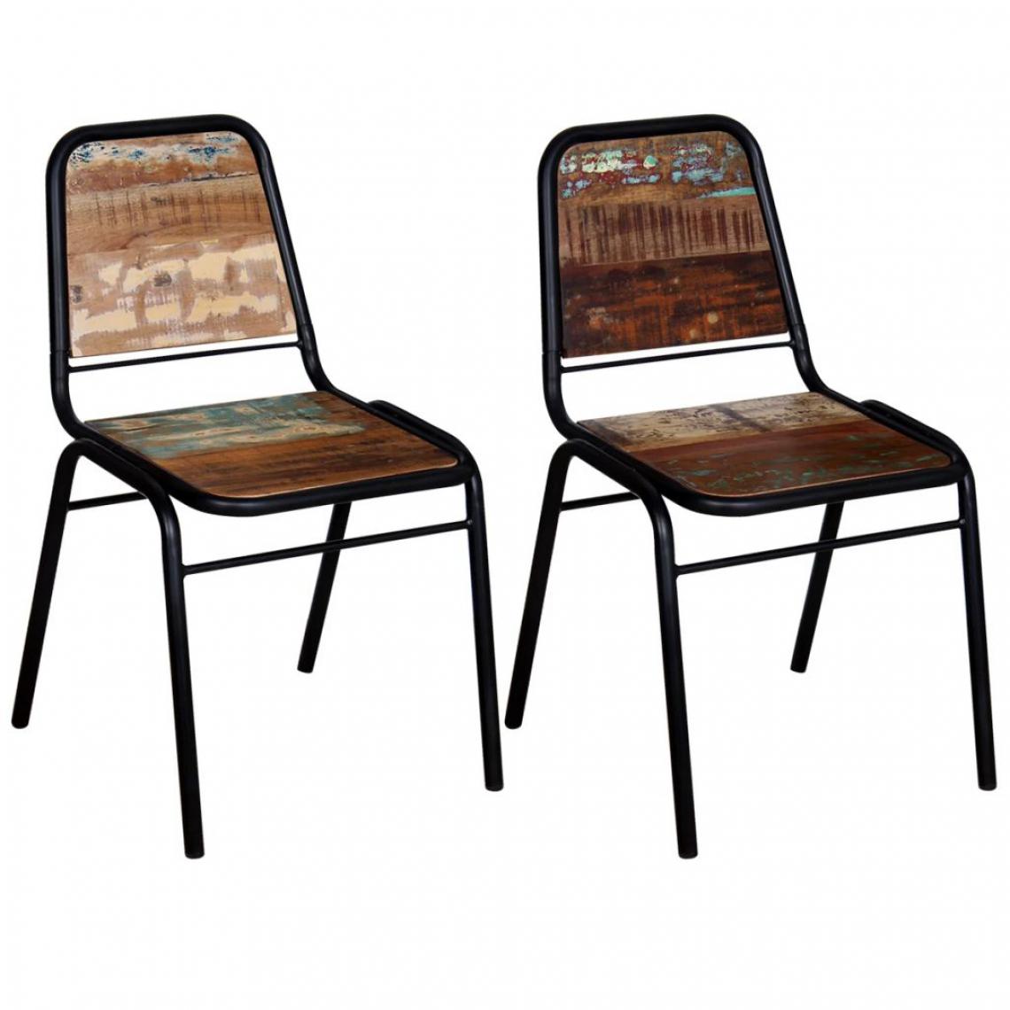 Chunhelife - Chaises de salle à manger 2 pcs Bois de récupération solide - Chaises