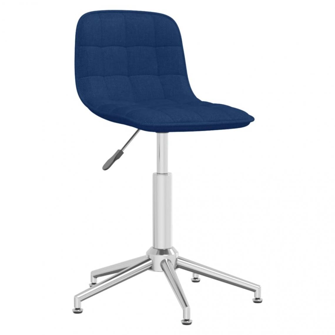 Vidaxl - vidaXL Chaise pivotante de salle à manger Bleu Tissu - Chaises