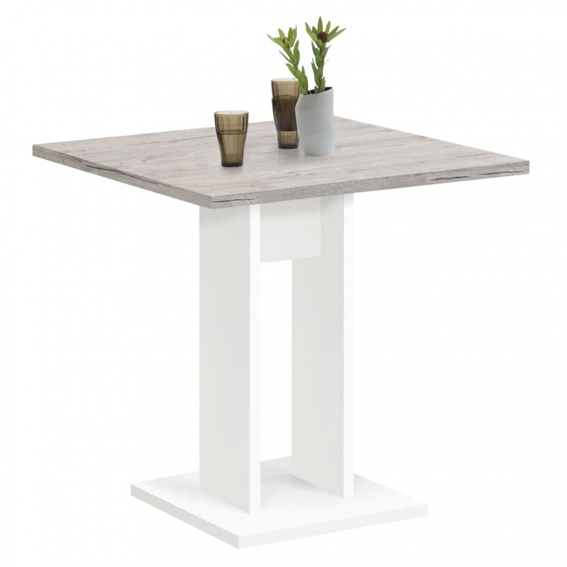 Fmd - FMD Table de salle à manger 70 cm Chêne sable et blanc - Tables à manger