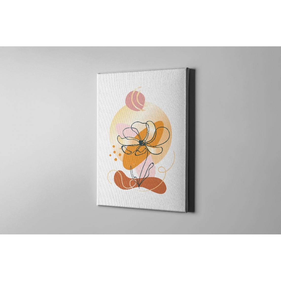 Homemania - HOMEMANIA Tableau sur toile Fleur - Blanc, orange, rose - 100 x 3 x 150 cm - Tableaux, peintures