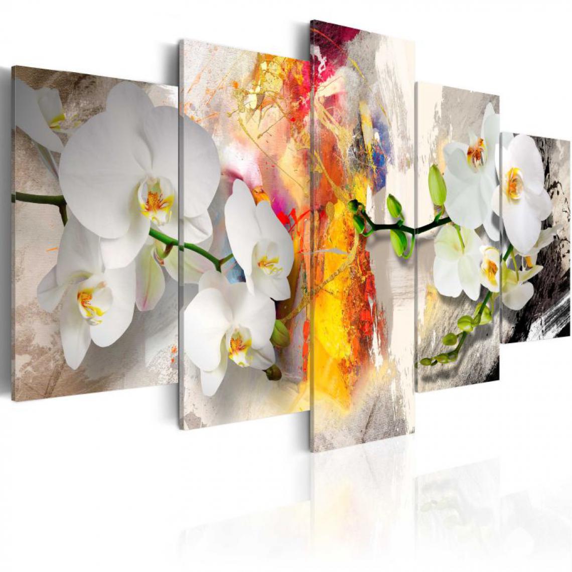 Artgeist - Tableau - Orchidée et couleurs .Taille : 100x50 - Tableaux, peintures