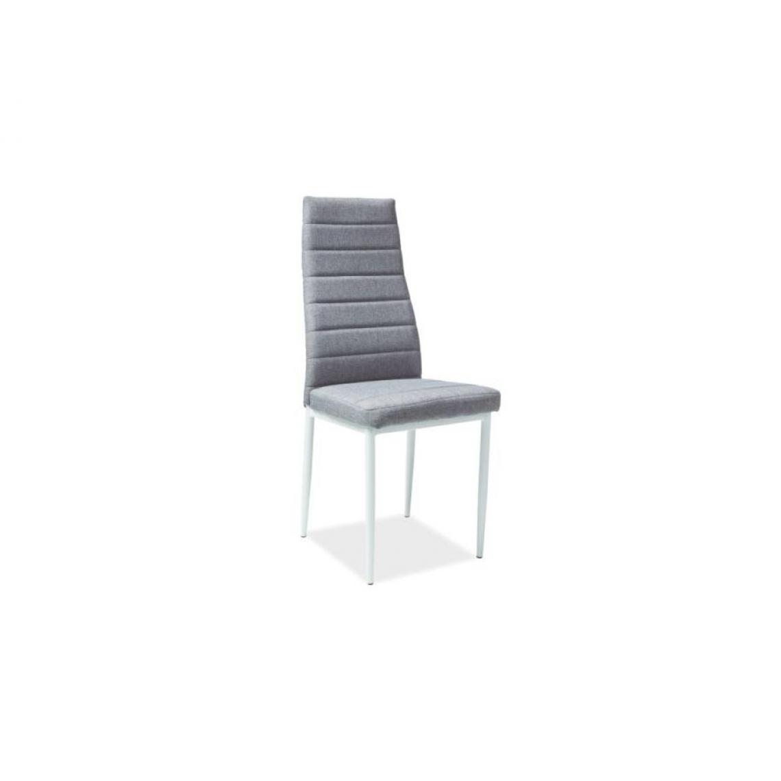 Hucoco - CILLA | Chaise style scandinave avec base en métal salle à manger/bureau | Dimensions 96x40x38cm | Rembourrage en tissu - Gris - Chaises