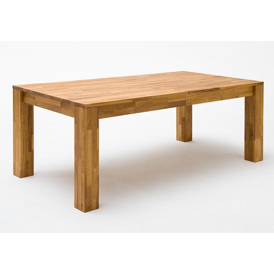 Pegane - Table à manger en chêne sauvage massif huilé - Longueur 140/180/220 x Hauteur 77 x Profondeur 80 cm - Tables à manger