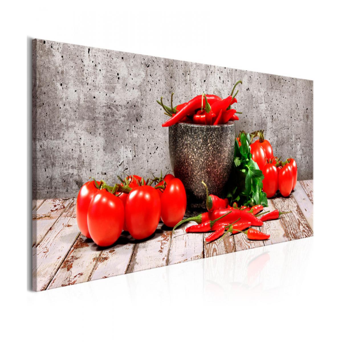 Artgeist - Tableau - Red Vegetables (1 Part) Concrete Narrow 120x40 - Tableaux, peintures