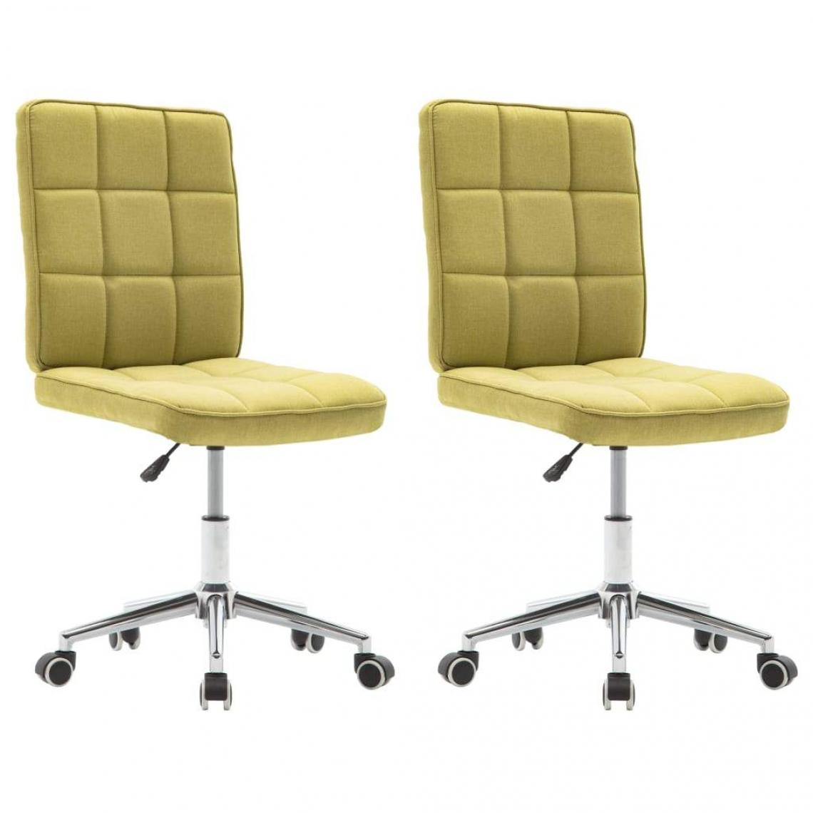 Decoshop26 - Lot de 2 chaises de salle à manger cuisine design moderne tissu vert CDS021121 - Chaises
