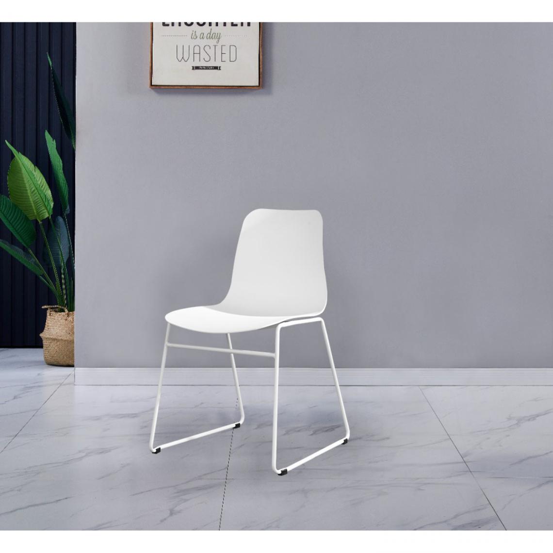 Concept Usine - Paola - Lot de 2 chaises designs blanc - Chaises