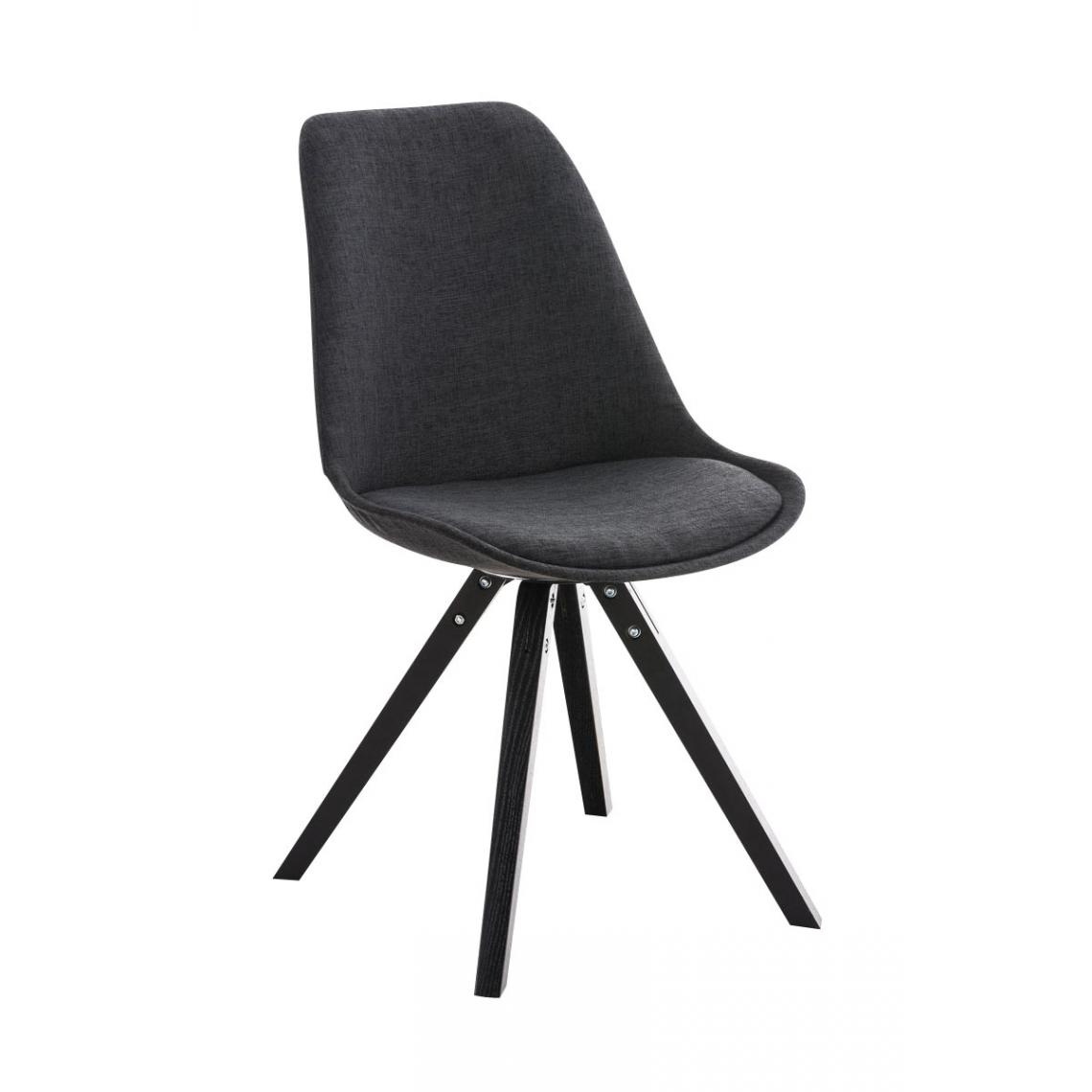 Icaverne - Superbe Chaise serie Manille tissu carré, noir couleur gris foncé - Chaises