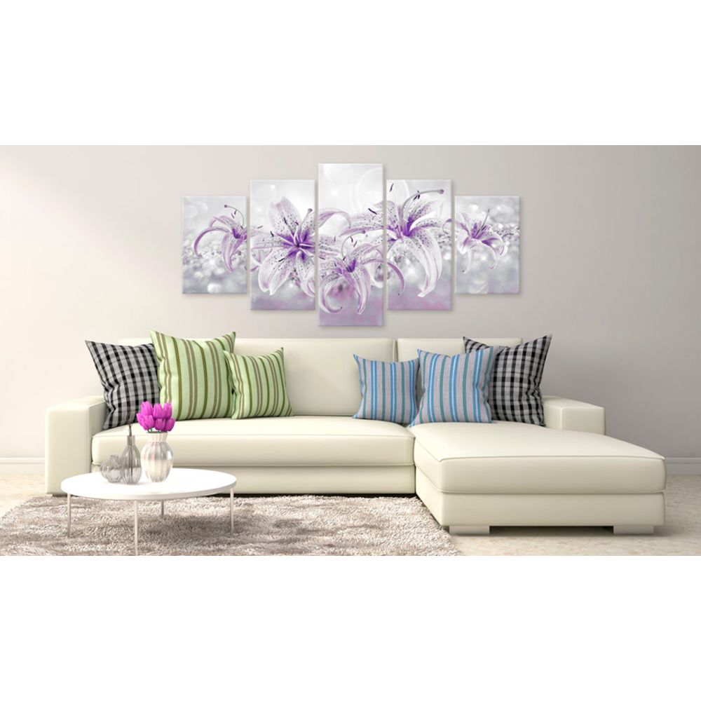 marque generique - 100x50 Tableau Lys Fleurs sublime Purple Graces - Tableaux, peintures