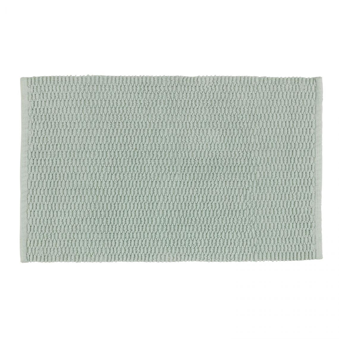 Wenko - Tapis de salle de bain en coton Mona - L. 50 x l. 80 cm - Vert clair - Tapis
