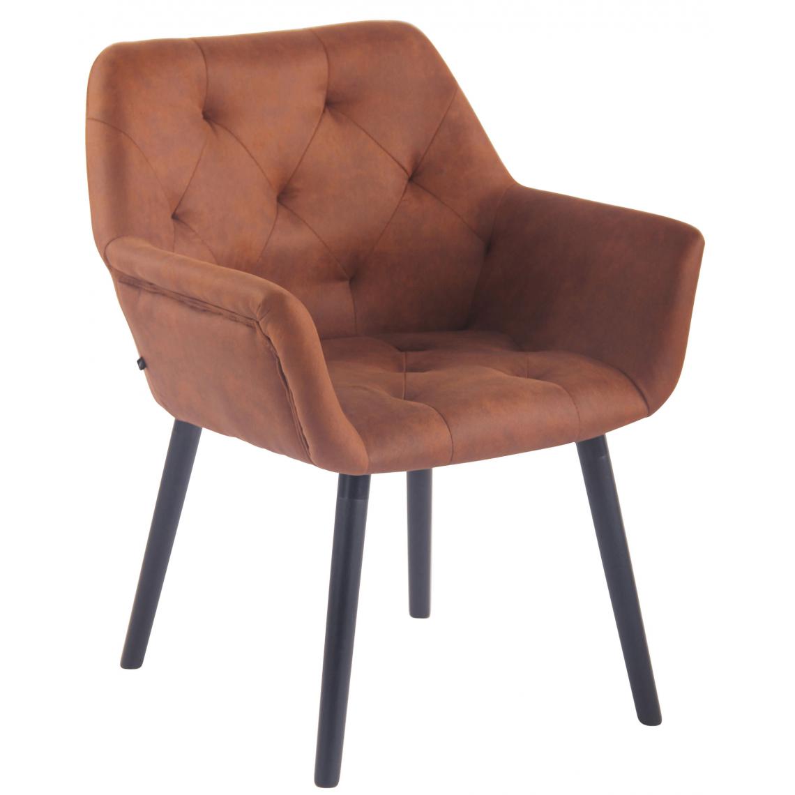 Icaverne - Superbe Chaise de salle à manger selection Khartoum Vintage cuir synthétique noir (chêne) couleur marron - Chaises