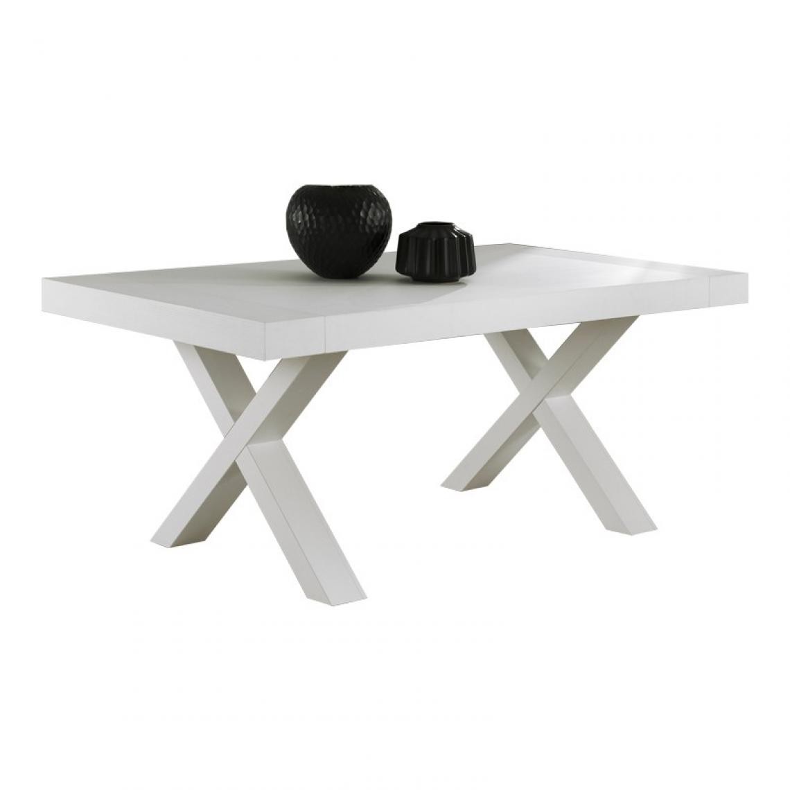 Webmarketpoint - Table à rallonges pliante finition mélèze blanc 180 / 280x100xh.75 cm - Tables à manger