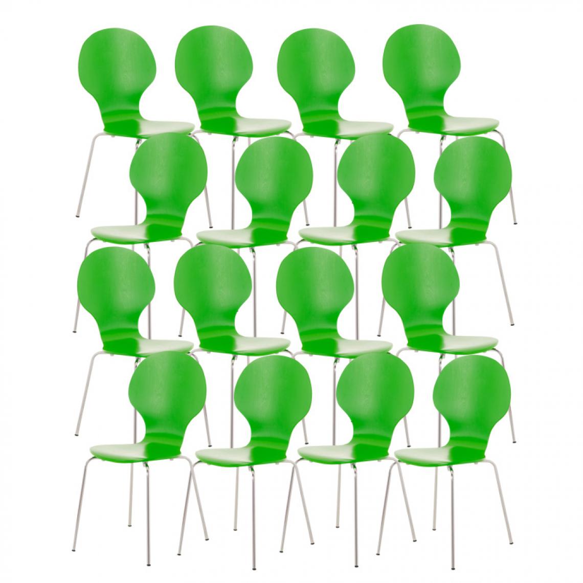 Icaverne - Joli Lot de 16 chaises visiteurs ligne Vaduz V2 couleur vert - Chaises