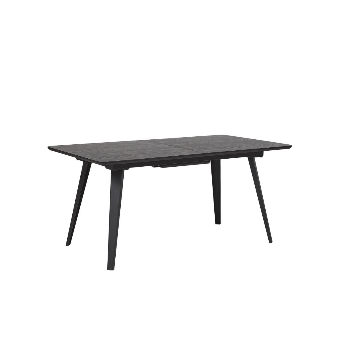 Beliani - Table de salle à manger extensible noire 160/200 x 90 cm IRVINGTON - transparent - Tables à manger