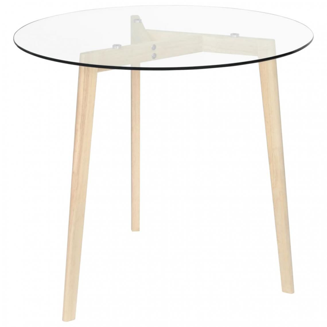 Chunhelife - Table de salle à manger Transparent 80 cm Verre trempé - Tables à manger