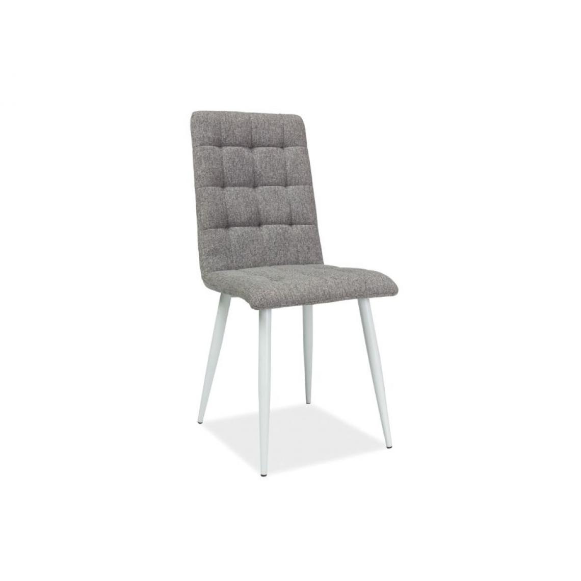 Hucoco - OTTA | Chaise moderne avec pieds en métal salon/salle à manger | Dimensions : 94x44x39cm | Rembourrée en tissu | Ergonomique - Gris - Chaises