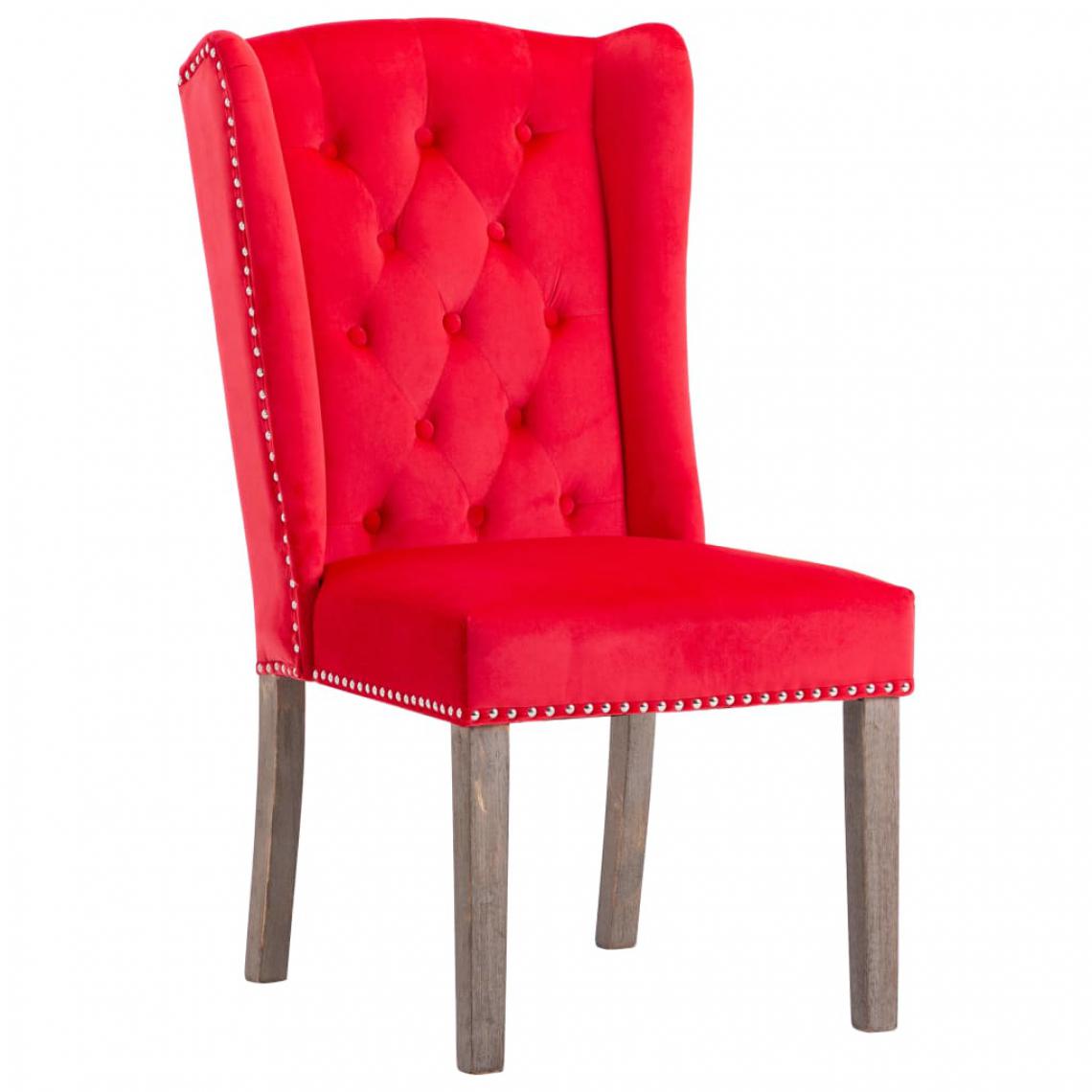 Icaverne - Icaverne - Chaises de cuisine serie Chaise de salle à manger Rouge Velours - Chaises