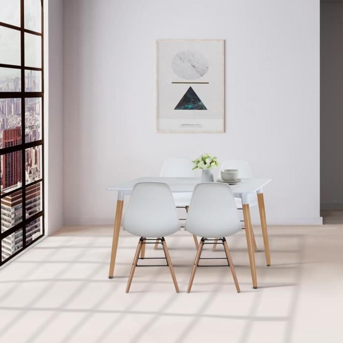 Cstore - Ensemble Table a manger 120x80 cm+ 4 chaises - Laqué Blanc - OTTO - Tables à manger