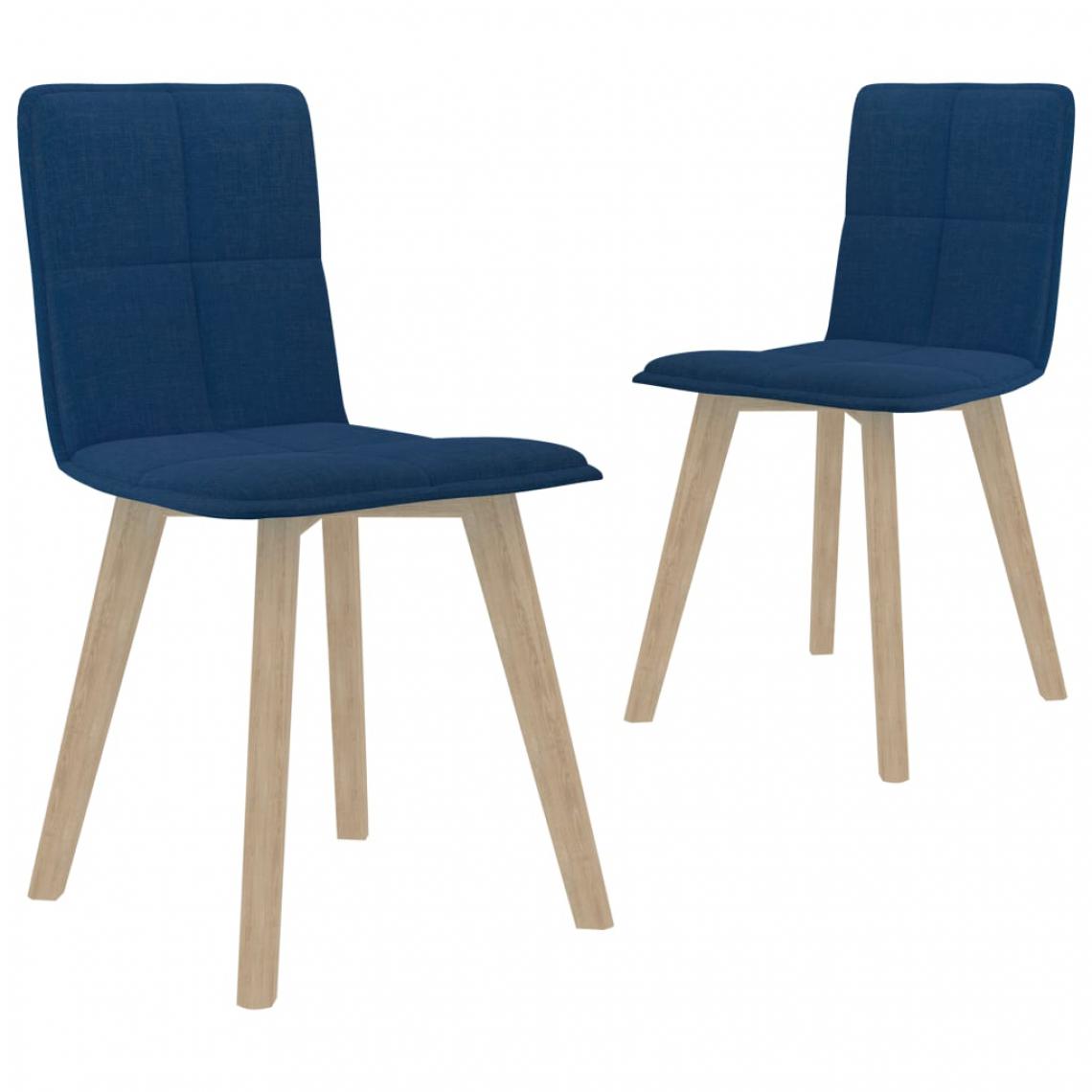 Icaverne - Admirable Fauteuils et chaises collection Brazzaville Chaises de salle à manger 2 pcs Bleu Tissu - Chaises
