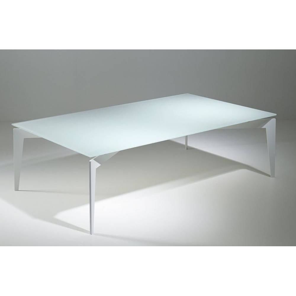 Inside 75 - Table basse design ROCKY en verre blanc - Tables à manger