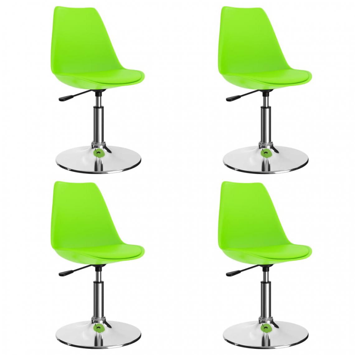 Icaverne - Superbe Fauteuils et chaises ligne Nassau Chaises de salle à manger pivotantes 4 pcs Vert Similicuir - Chaises