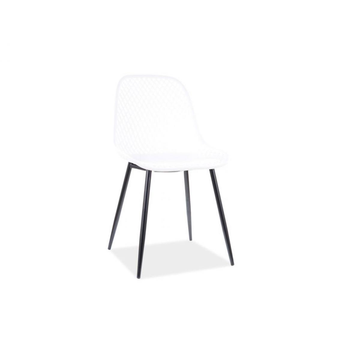 Hucoco - CORRIE - Chaise moderne en PP - Style scandinave - Chaise salle à manger salon balcon - Pieds en métal - Blanc - Chaises