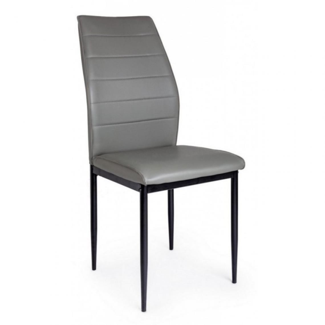 Webmarketpoint - Chaise en PVC gris Raisa en éco-cuir - Chaises