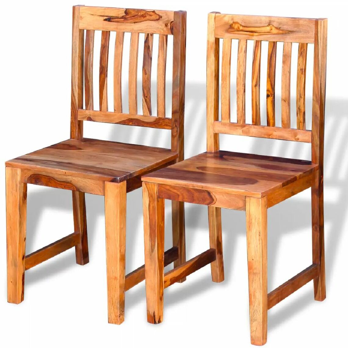 Helloshop26 - Lot de deux chaises de salle à manger bois massif de sesham 1902144 - Chaises