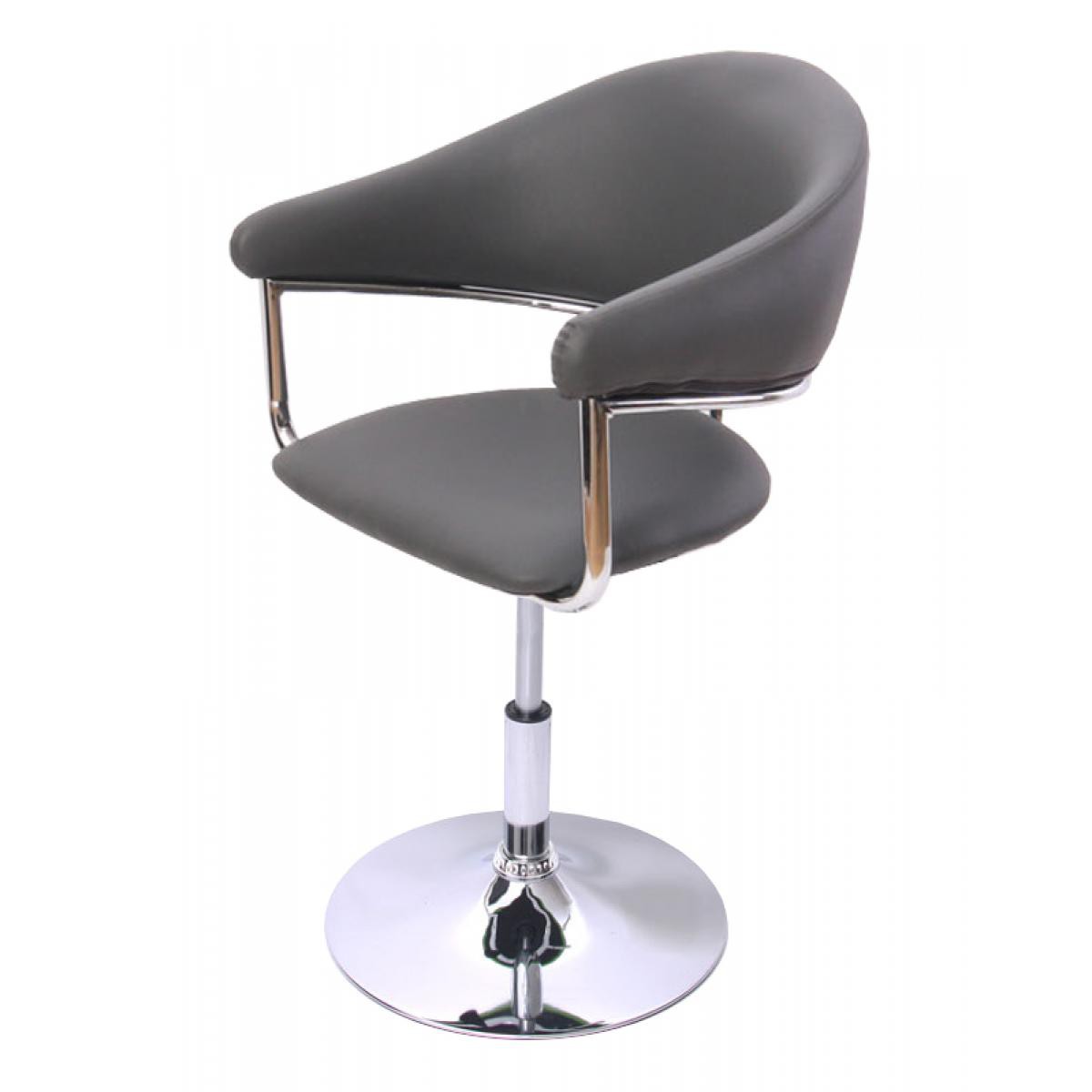 Mendler - Chaise de séjour COMO, réglable en hauteur, simili-cuir, gris - Chaises