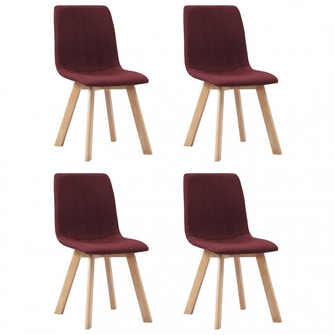 Icaverne - Moderne Fauteuils et chaises edition Mbabane Chaises de salle à manger 4 pcs Rouge bordeaux Tissu - Chaises