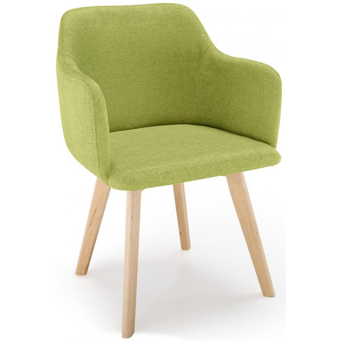 3S. x Home - Chaise Style Scandinave Tissu Vert Pistache SAGA - Chaises