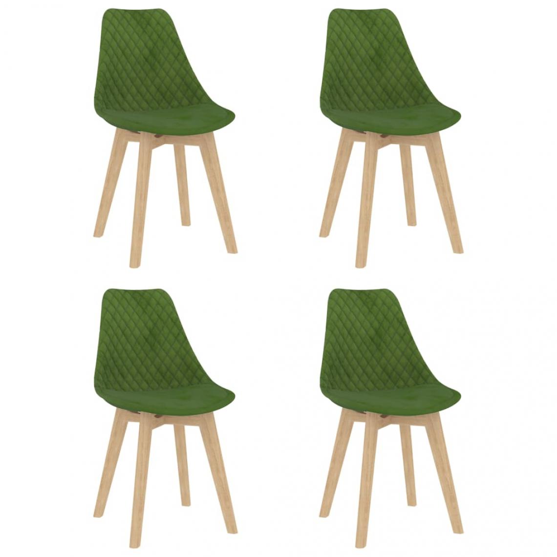 Decoshop26 - Lot de 4 chaises de salle à manger cuisine design moderne velours vert clair CDS022015 - Chaises