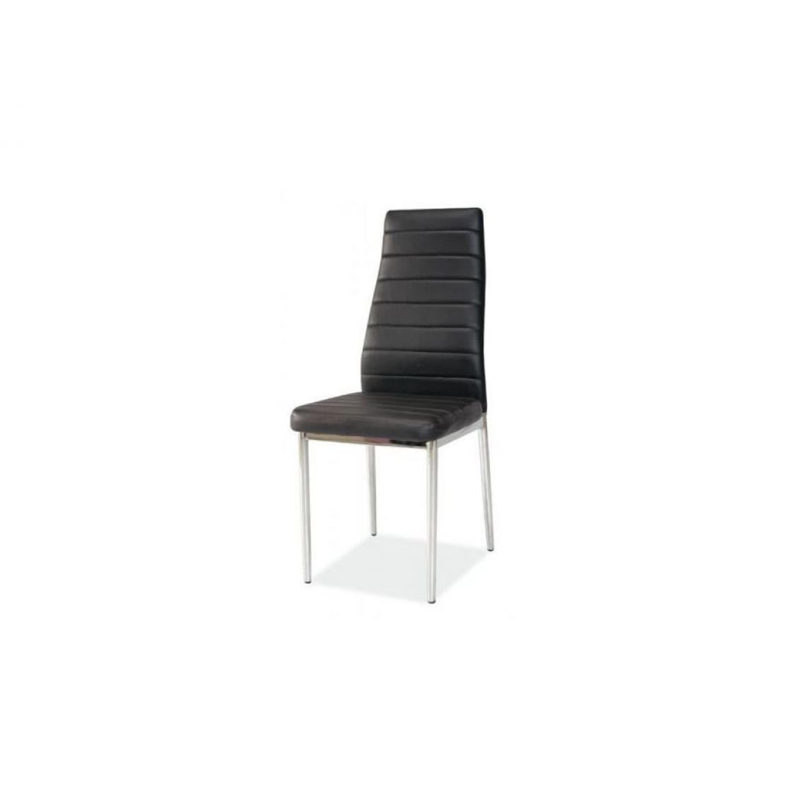 Hucoco - JOSSAN | Chaise élégante salle à manger salon bureau | Dimensions : 96x40x38 cm | Rembourrage en cuir écologique | Style moderne - Noir - Chaises