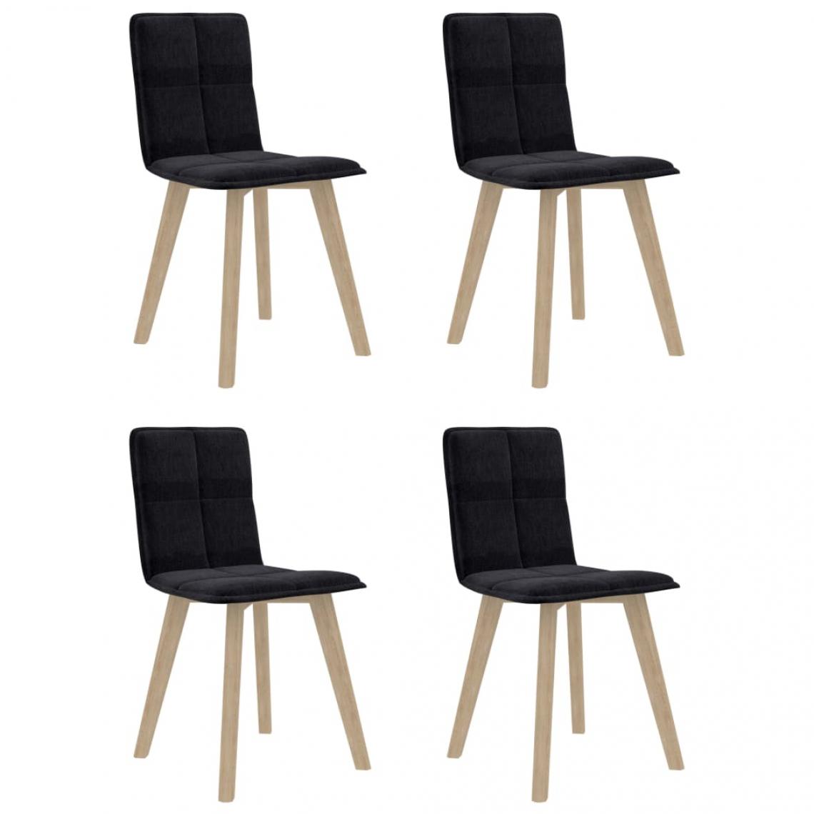 Decoshop26 - Lot de 4 chaises de salle à manger cuisine design moderne tissu noir CDS021847 - Chaises