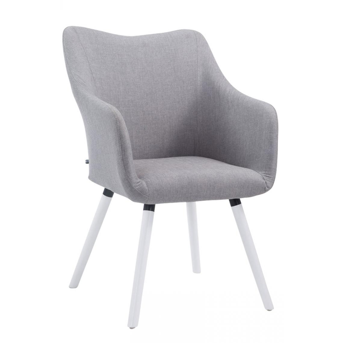 Icaverne - Moderne Chaise visiteur categorie Bamako V2 tissu blanc couleur gris - Chaises