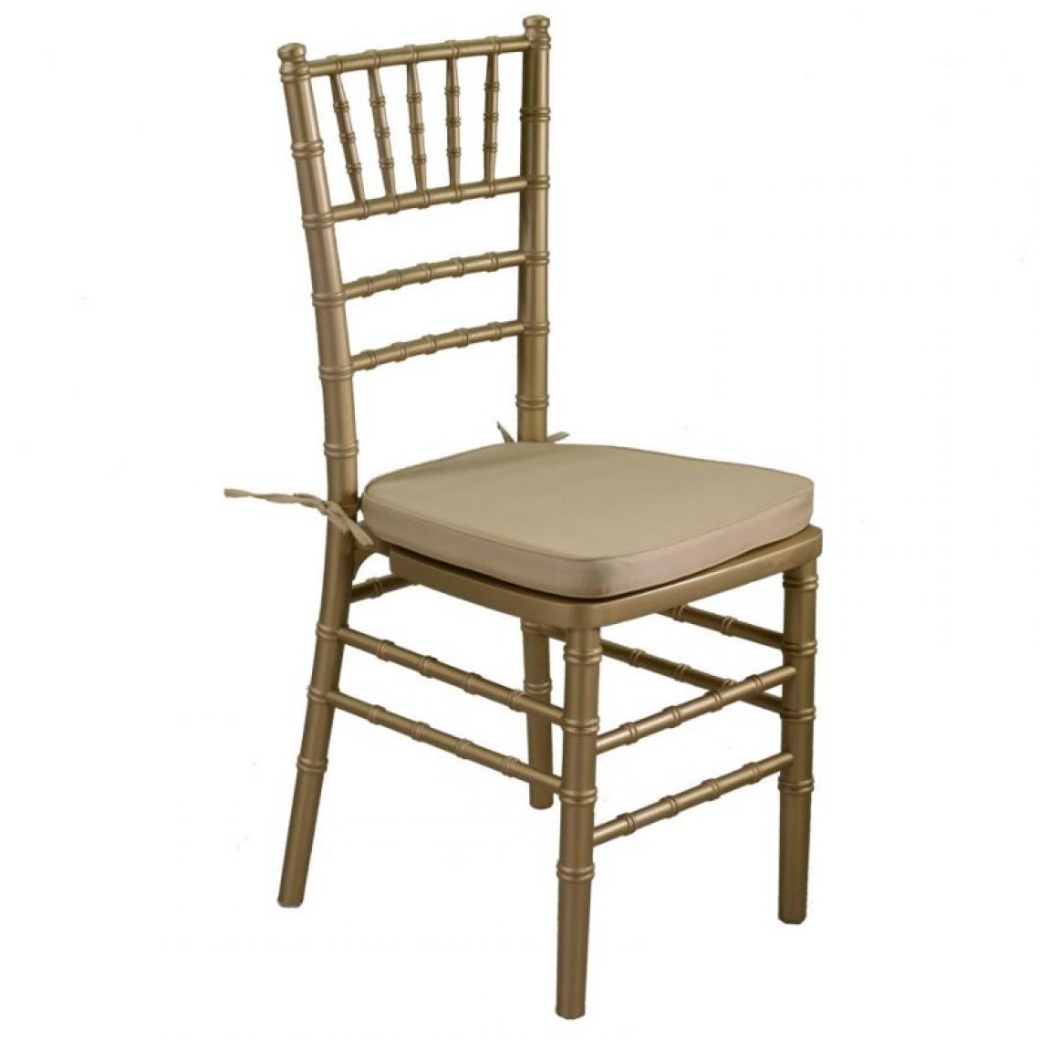 Webmarketpoint - Chaise en bois chiavari doré avec coussin doré 40x40h43 / 92 cm - Chaises
