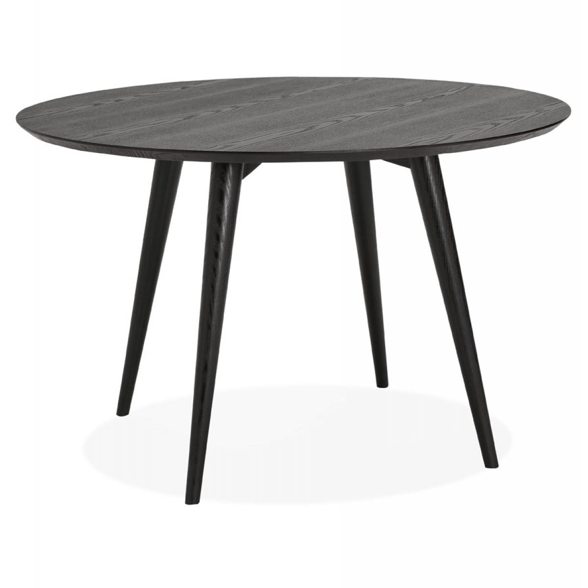 Alterego - Table à dîner ronde 'SWEDY' en bois noir - Ø 120 cm - Tables à manger