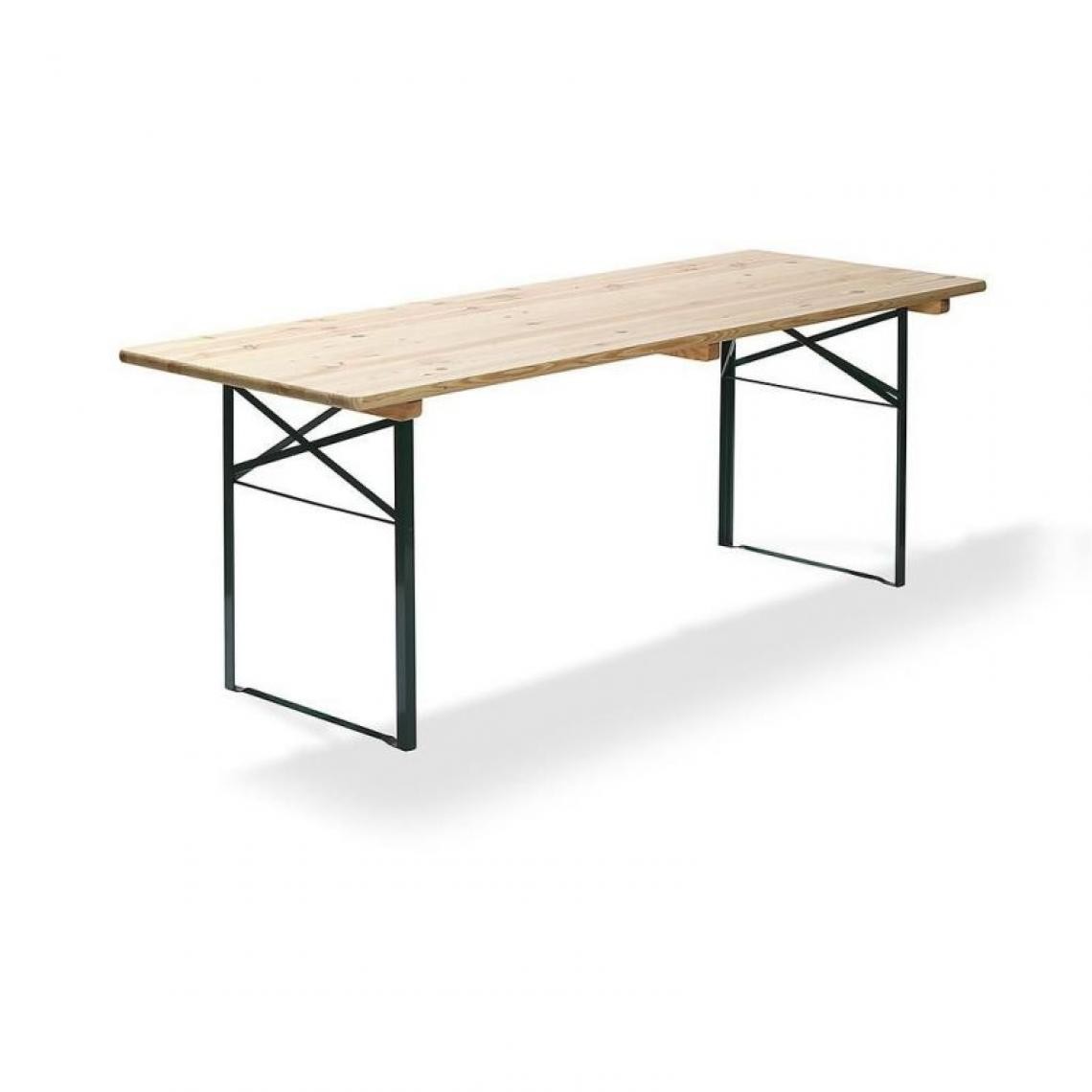 Materiel Chr Pro - Table de Brasseur Pliante Qualité Brasserie Largeur 220 mm - Veba - Vert / bois220 x 50 cm - Tables à manger