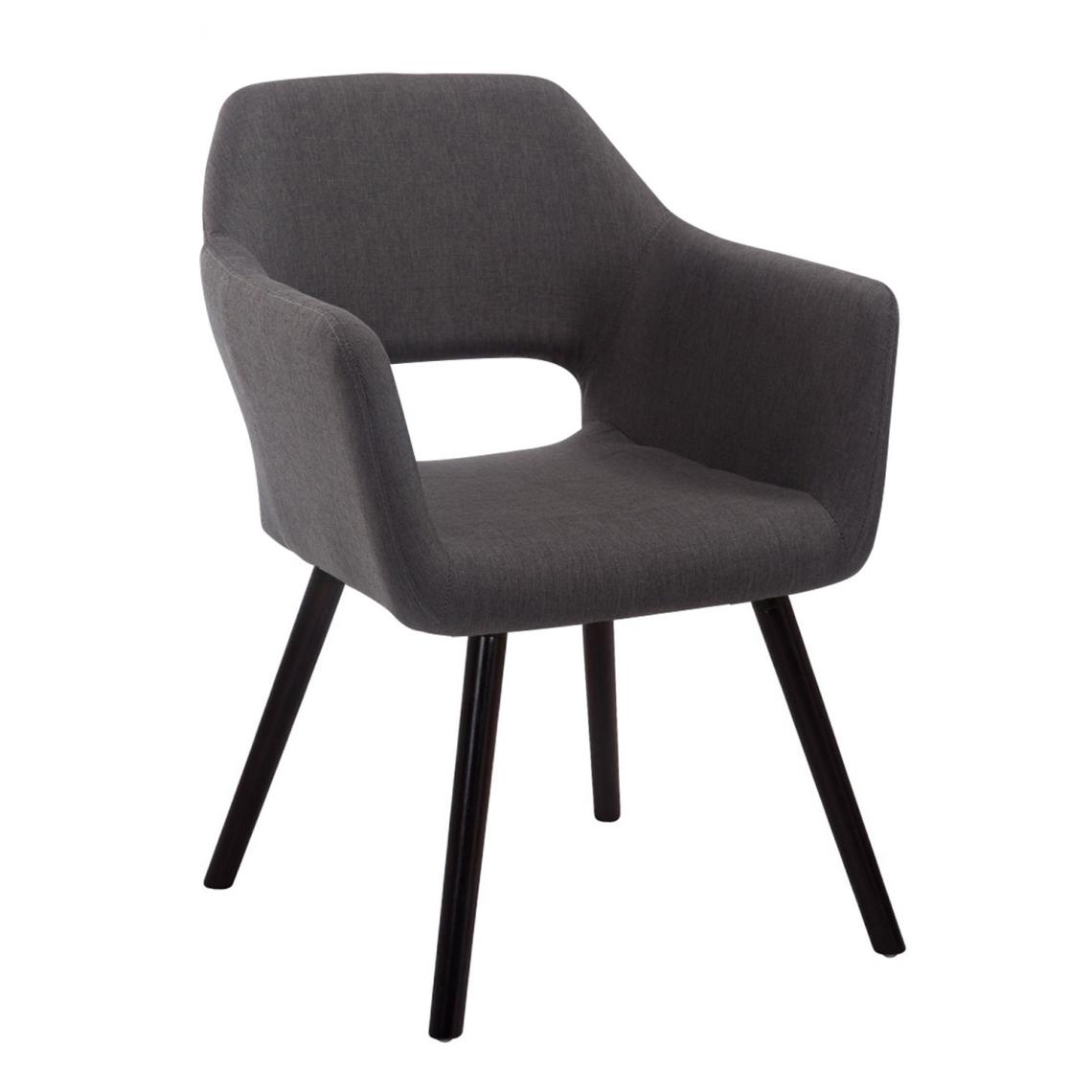 Icaverne - Moderne Chaise visiteur gamme Djibouti tissu café couleur gris foncé - Chaises