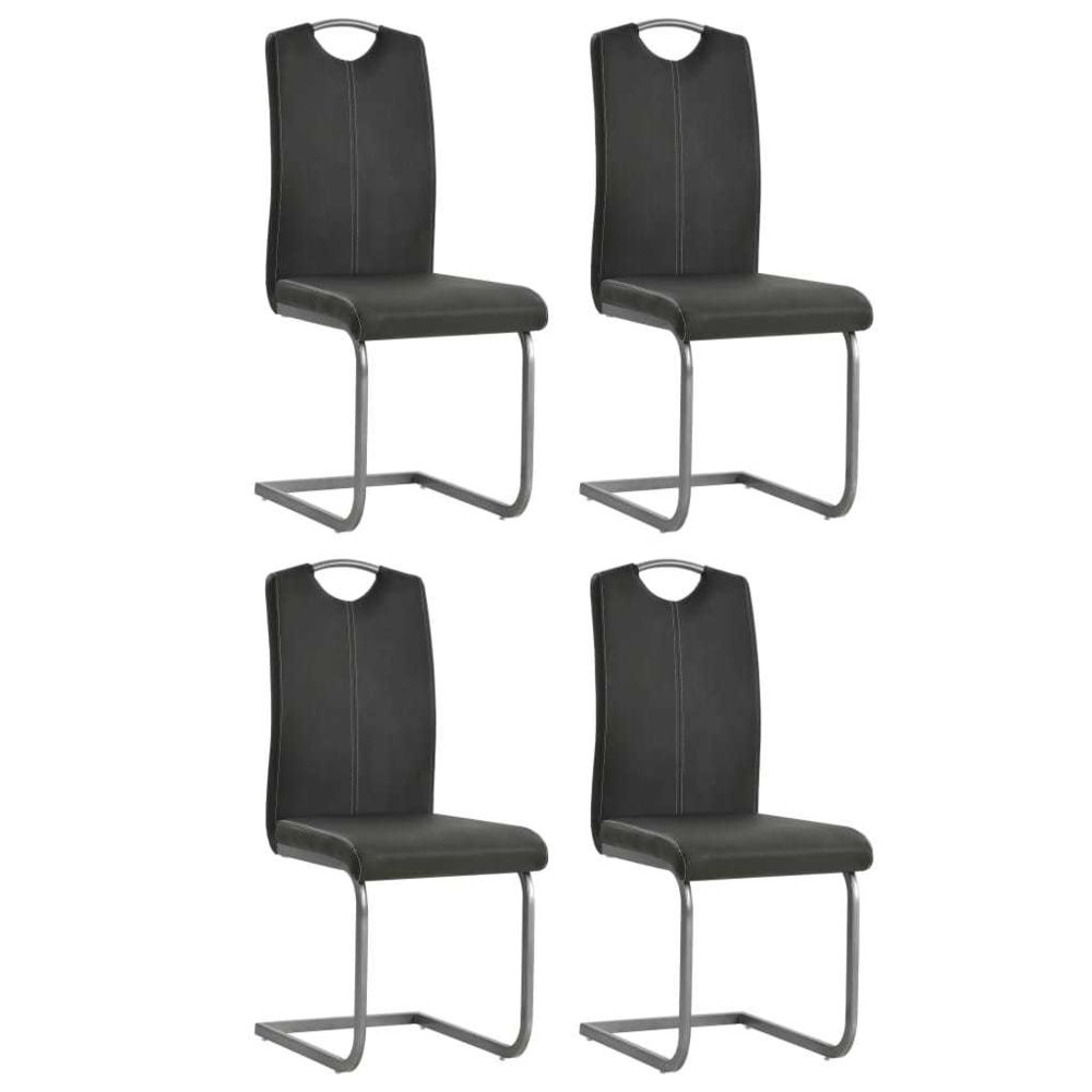 marque generique - Inedit Fauteuils selection Bissau Chaise de salle à manger 4 pcs Cuir artificiel 43x55x100cm Gris - Chaises
