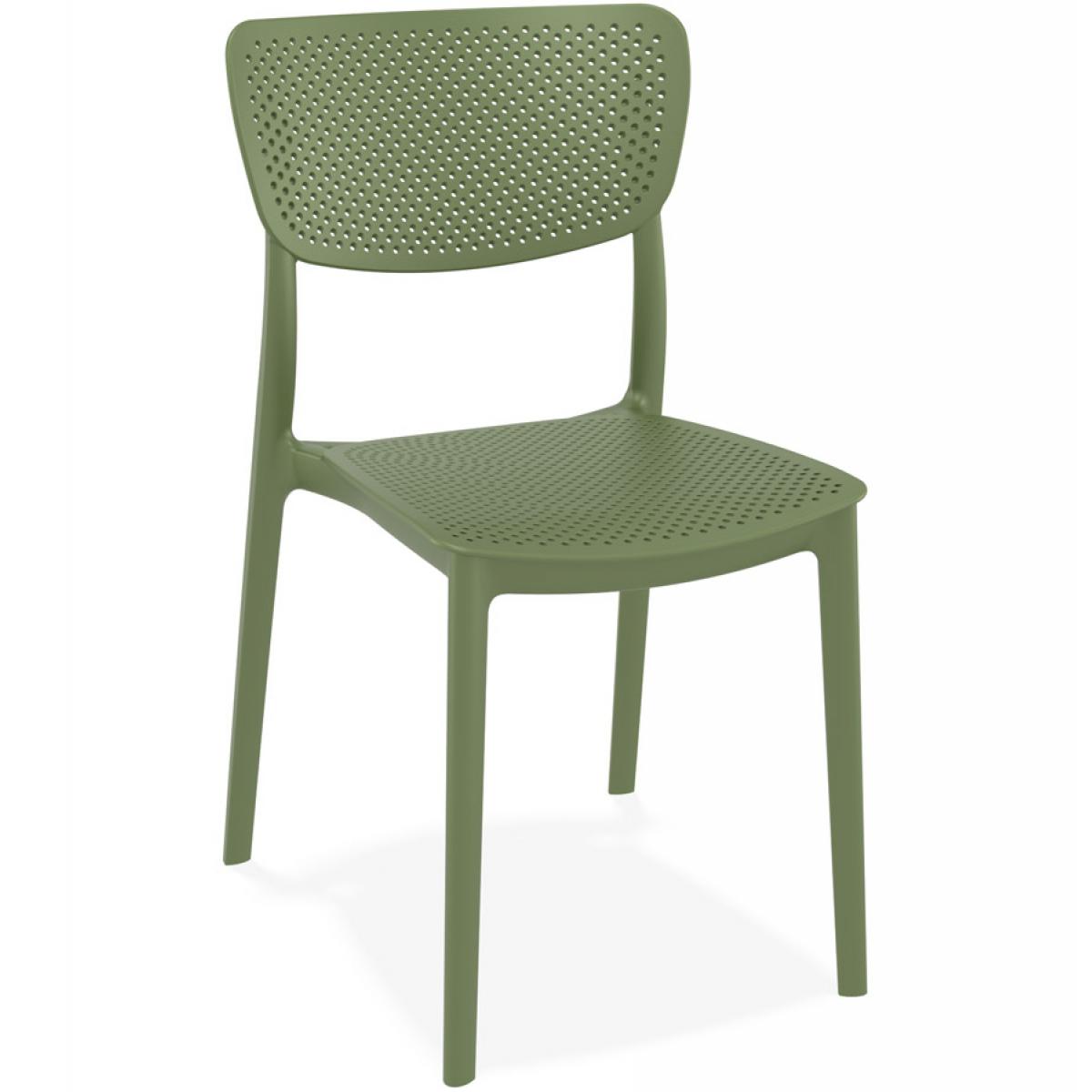 Alterego - Chaise de terrasse perforée 'PALMA' en matière plastique verte - Chaises