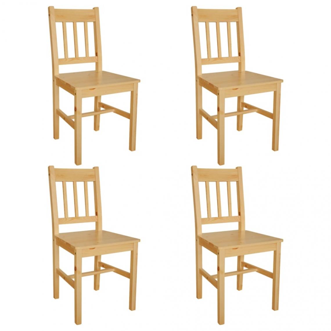 Decoshop26 - Lot de 4 chaises de salle à manger cuisine style rustique en bois de pin CDS021329 - Chaises